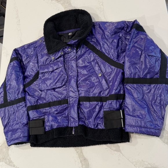 Free People Movement Vagabond Fleece Bomber Jacket Women’s XS Purple Packable - Picture 2 of 11